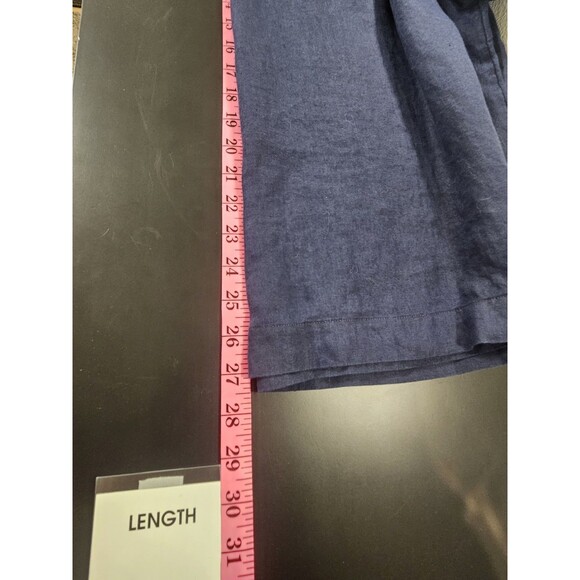 J Jill Womens 3X Navy Blue Top Linen Coastal Tunic Peasant Cottagecore Crochet - Picture 14 of 15